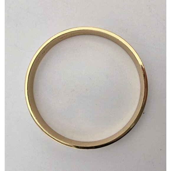 Kate Spade New York White and Gold Enamel Bangle Bracelet Gold Trim Gold Spades - Picture 5 of 6